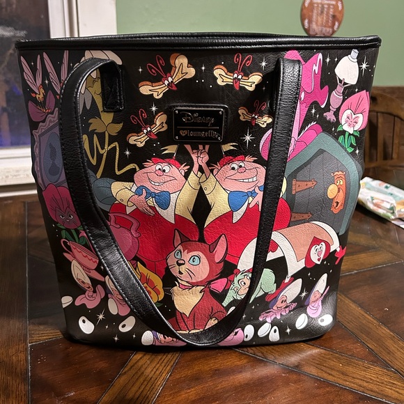 Loungefly Handbags - Loungefly Black and Pink Cartoon Tote